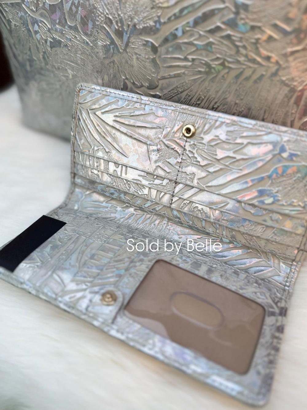 NWT Brahmin Large Duxbury & Ady Wallet Silver Serenade SET - Picture 4 of 6